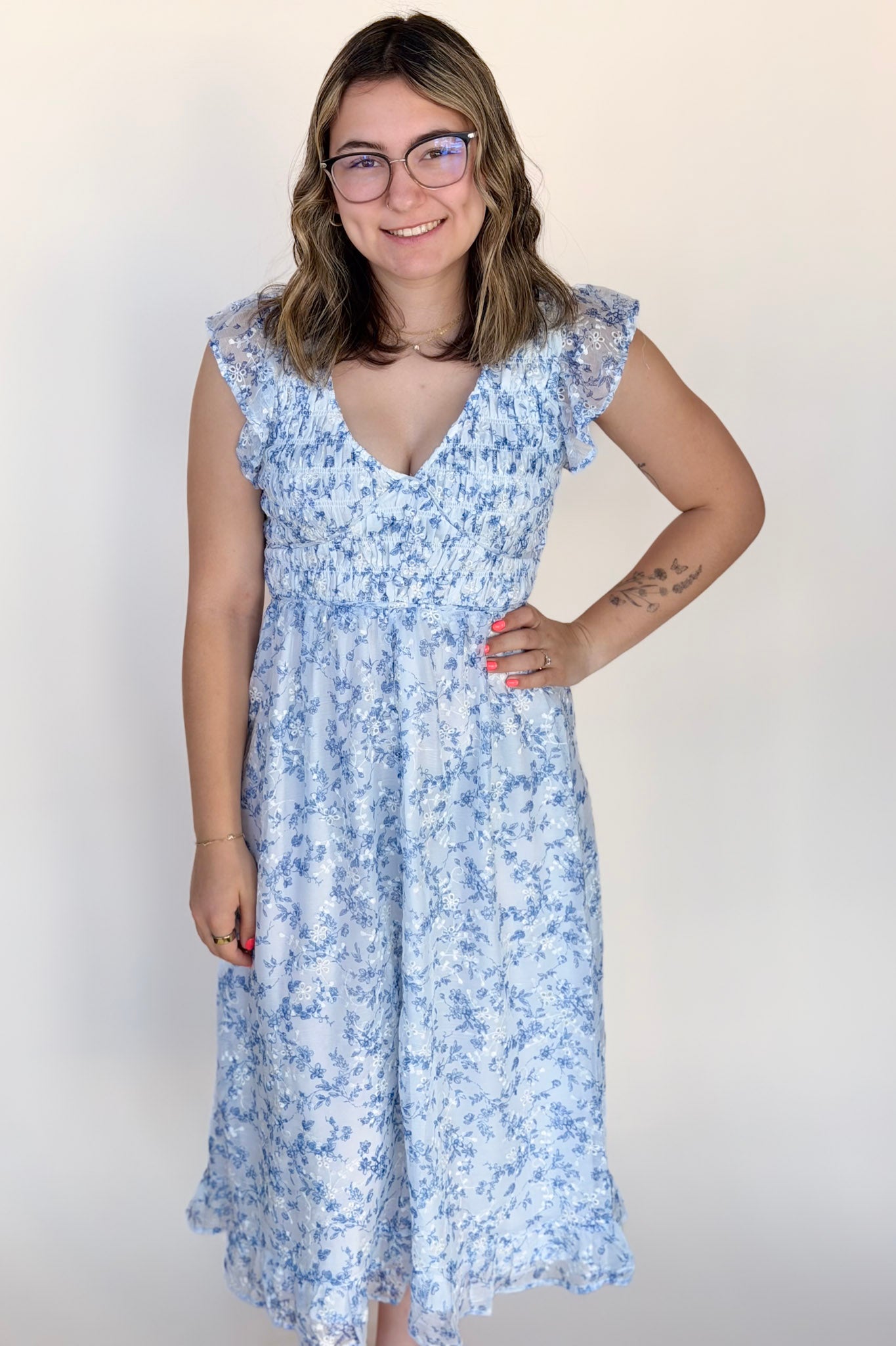 Stevie Ruffle Midi Dress