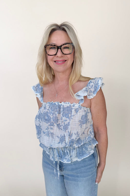 Lilli Floral Cotton Peplum Top