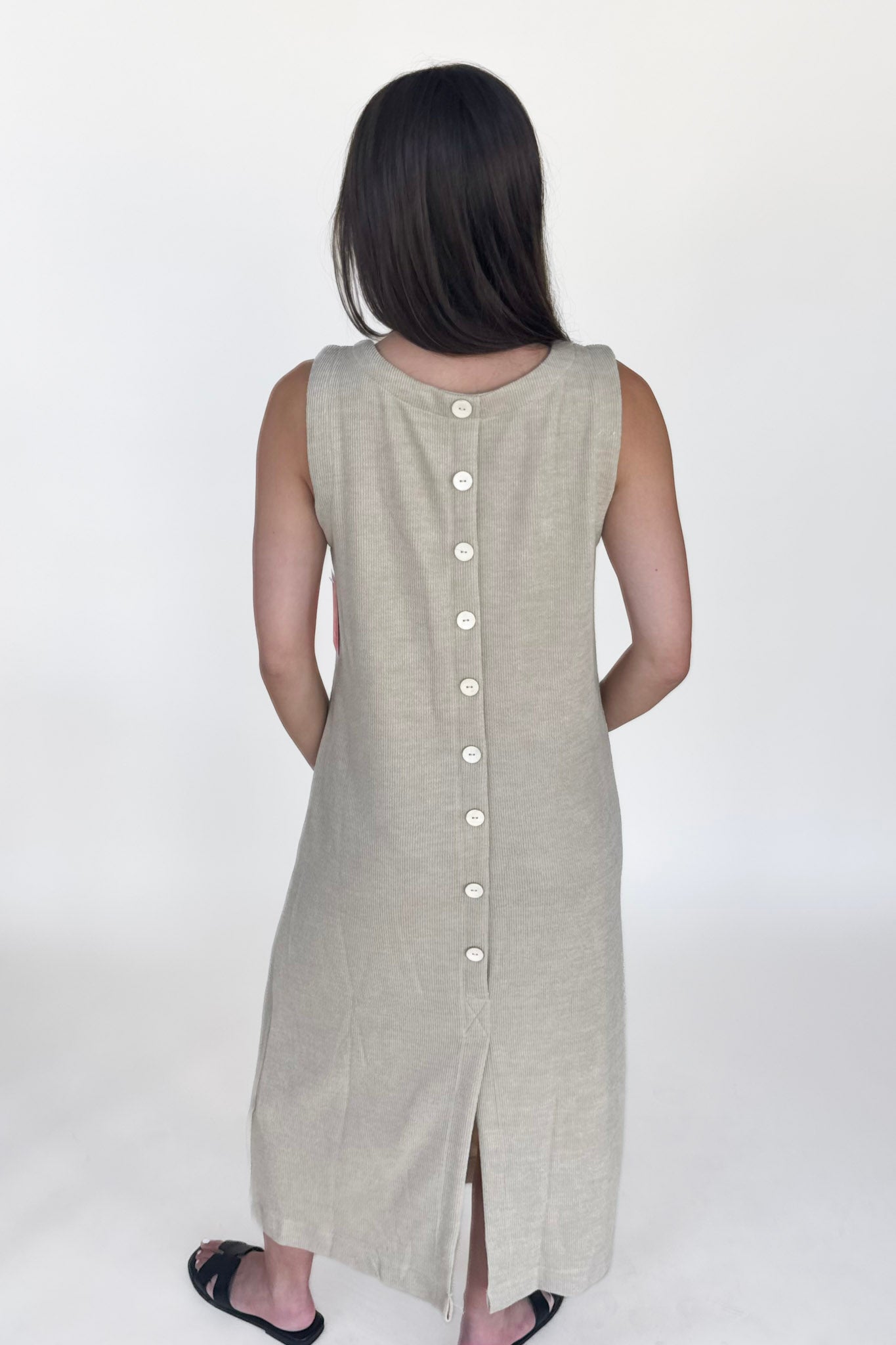 Jenna back Button Midi Dress