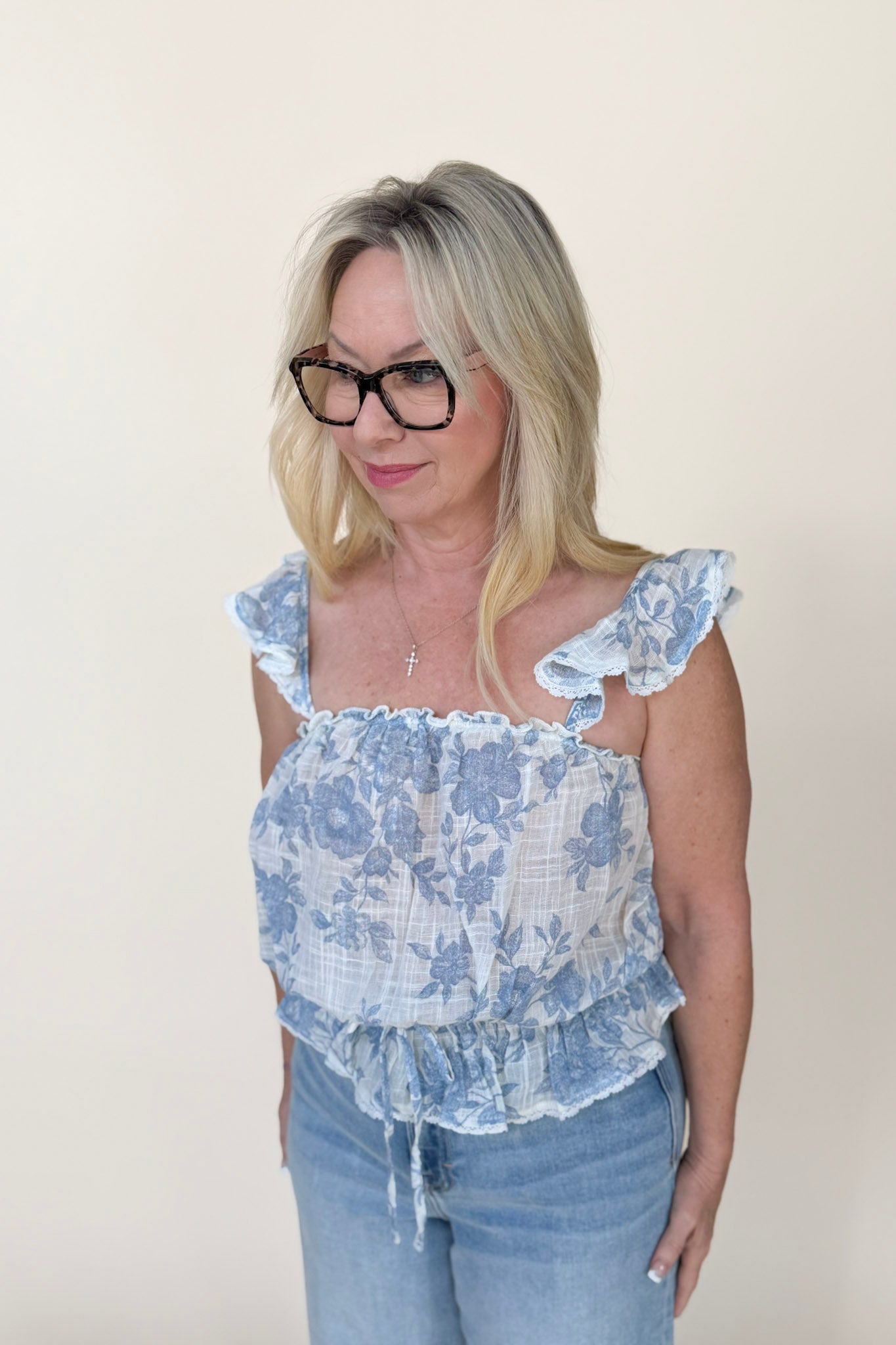 Lilli Floral Cotton Peplum Top