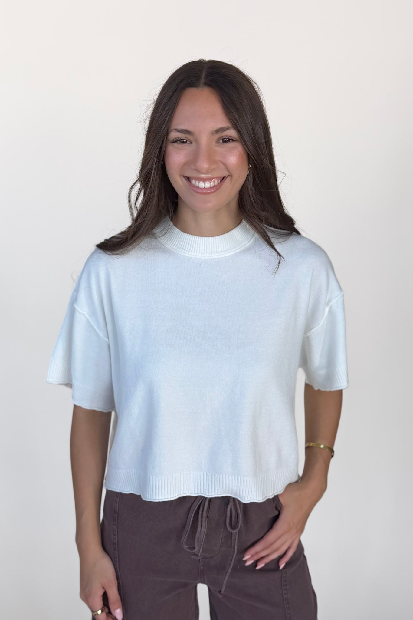 Brady Cropped Sweater Top