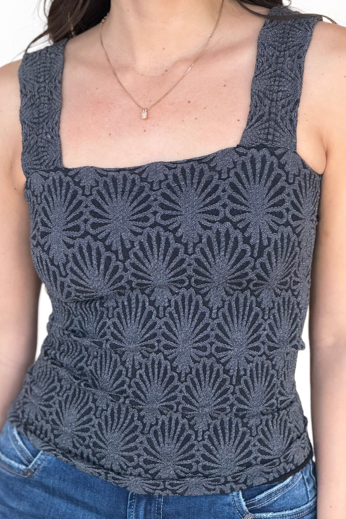 Lace Textured Square Top - more colors available