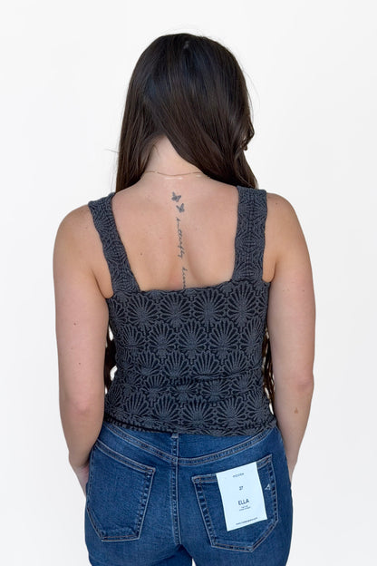 Lace Textured Square Top - more colors available