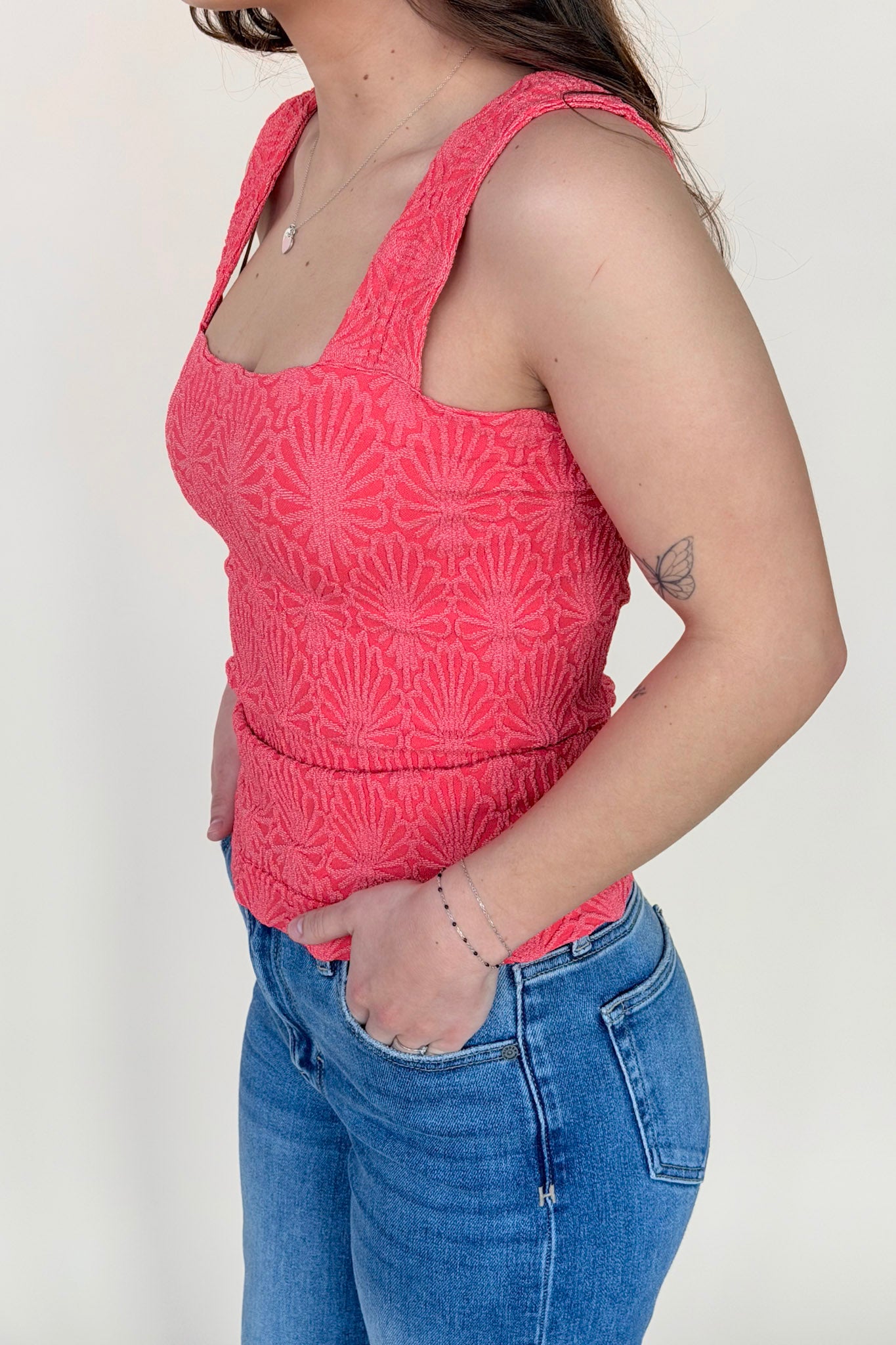 Lace Textured Square Top - more colors available