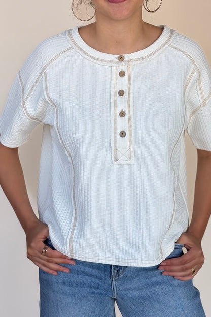 Kennedy Textured Henley Top