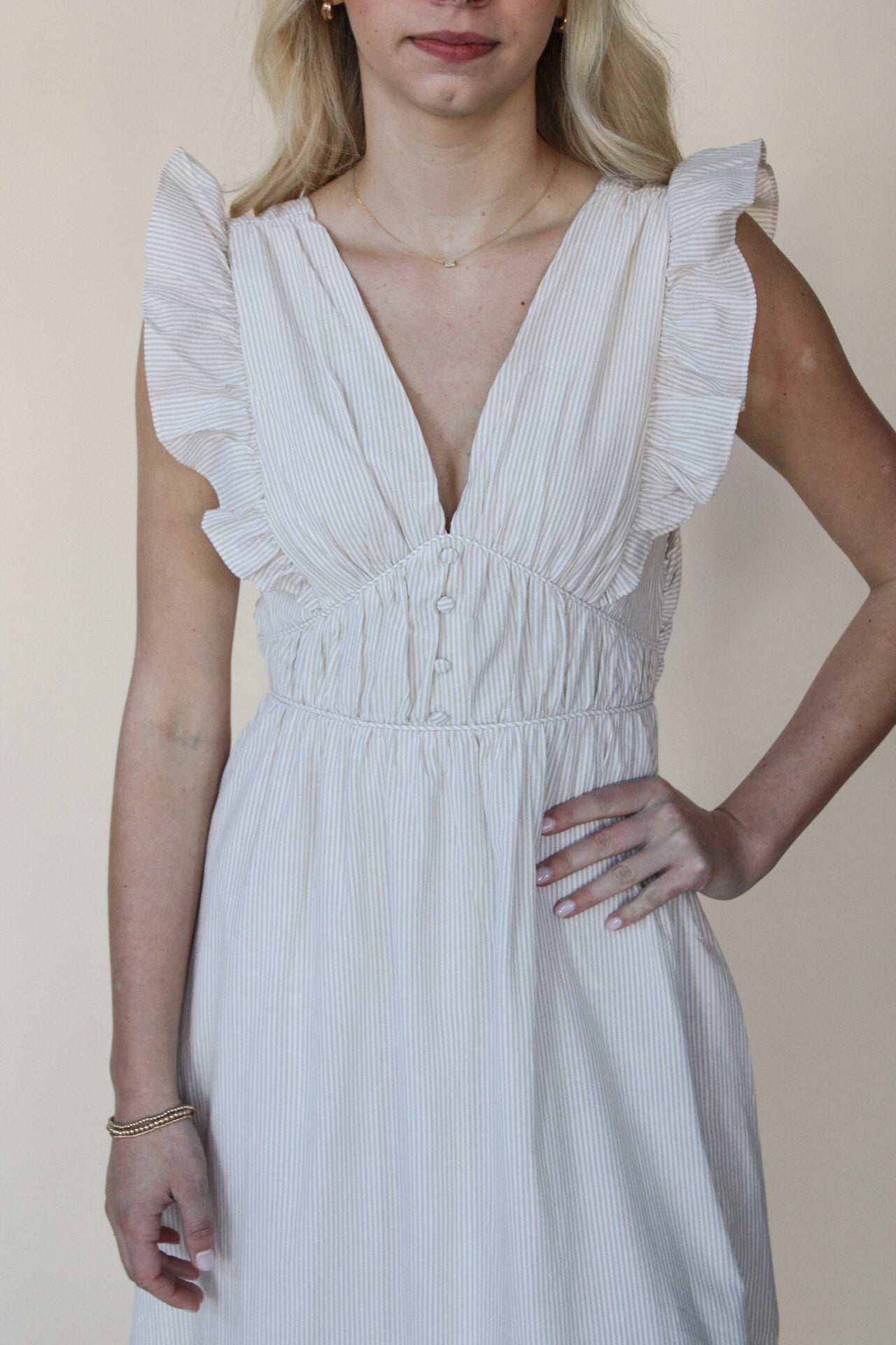 Striped Ruffle Maxi Dress