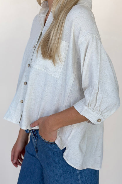 Dani Linen Blend Button Down