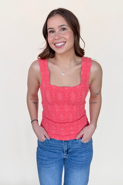 Lace Textured Square Top - more colors available