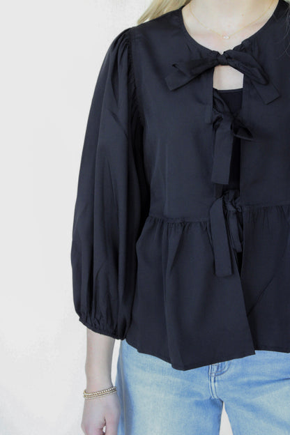 Bailey Woven Tie Blouse