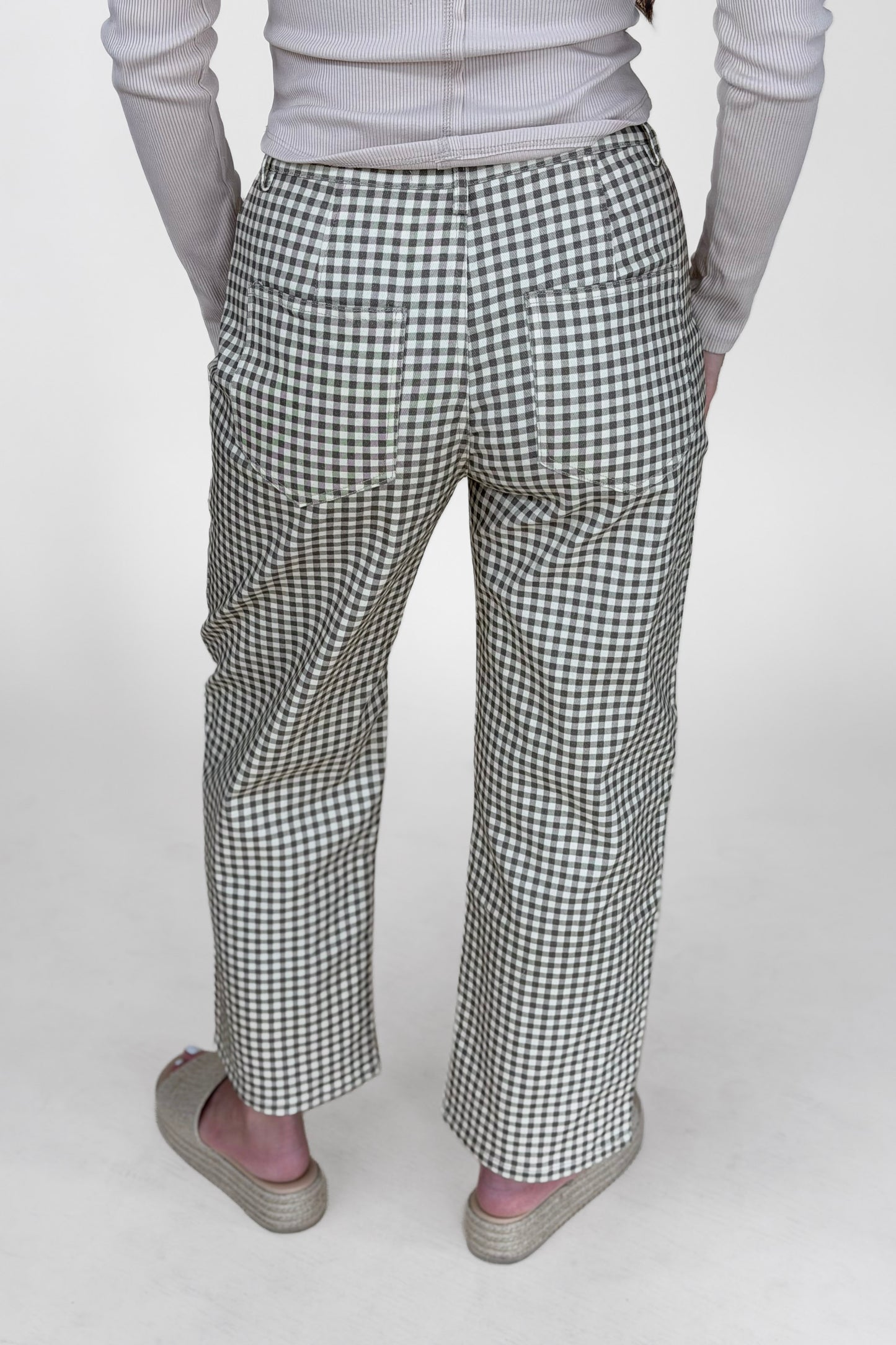 Livy Gingham Barrel Pants