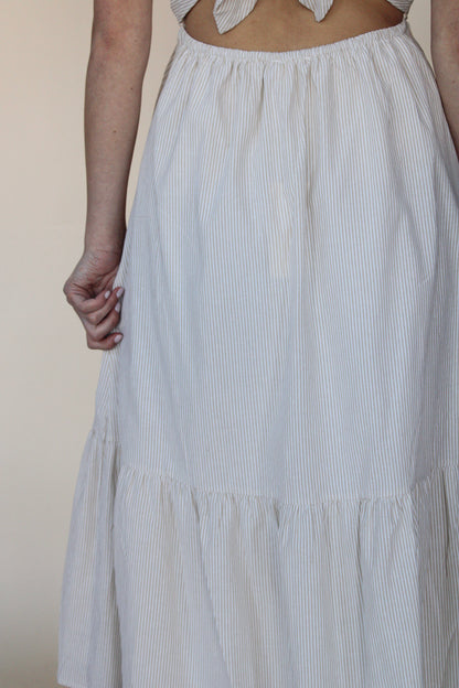 Striped Ruffle Maxi Dress