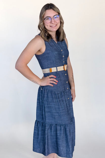 Mallory Button Down Midi Dress