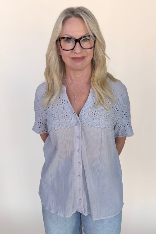 Colette Floral Eyelet Blouse