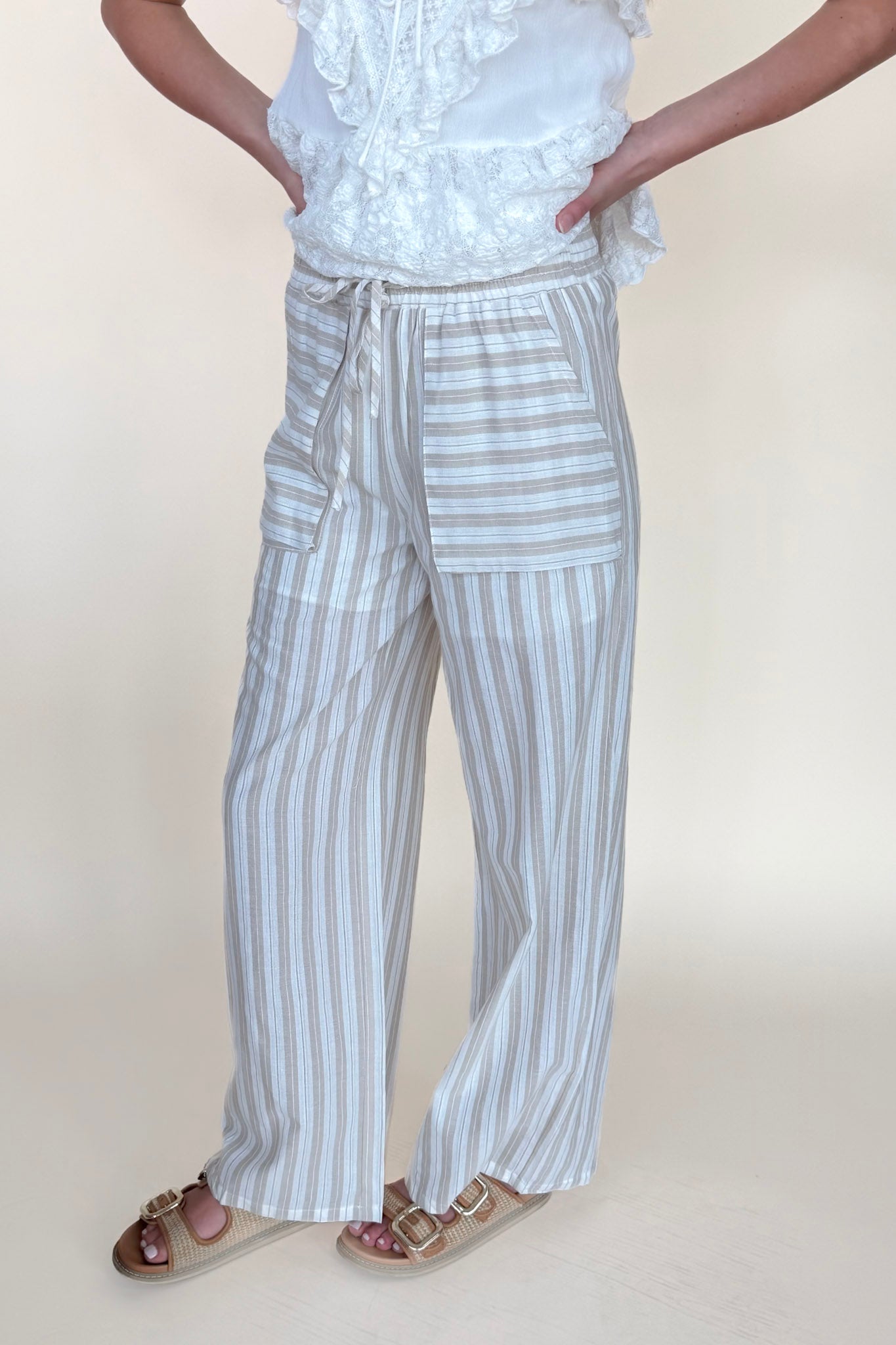 Dylan Stripe Wide Leg Pant