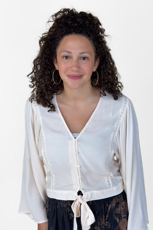 Brett V-Neck Button Down Blouse