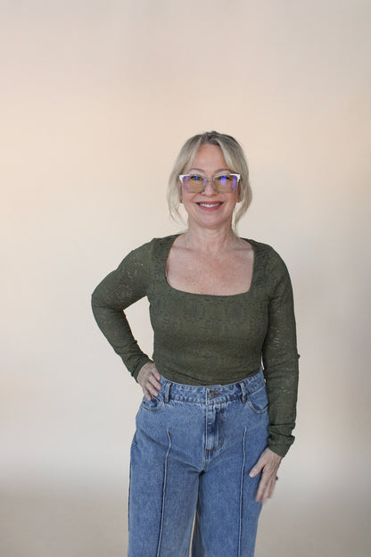 Embroidered Knit top