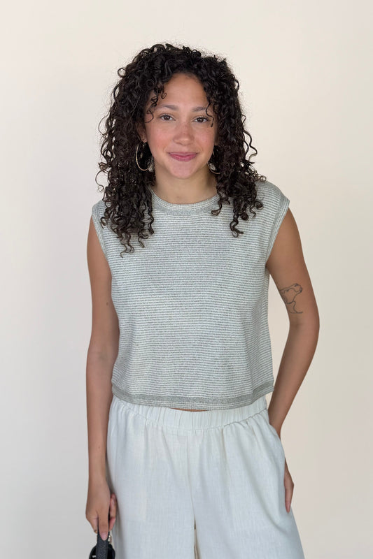 Lydia Pinstripe Sleeveless Knit