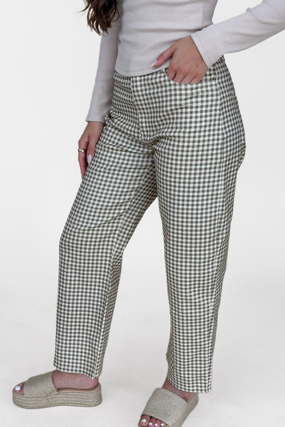 Livy Gingham Barrel Pants