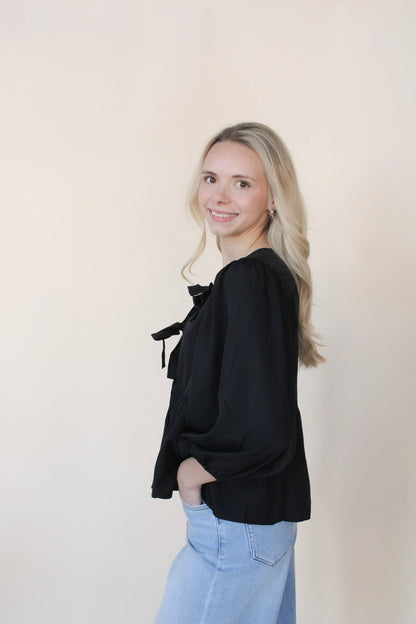 Bailey Woven Tie Blouse