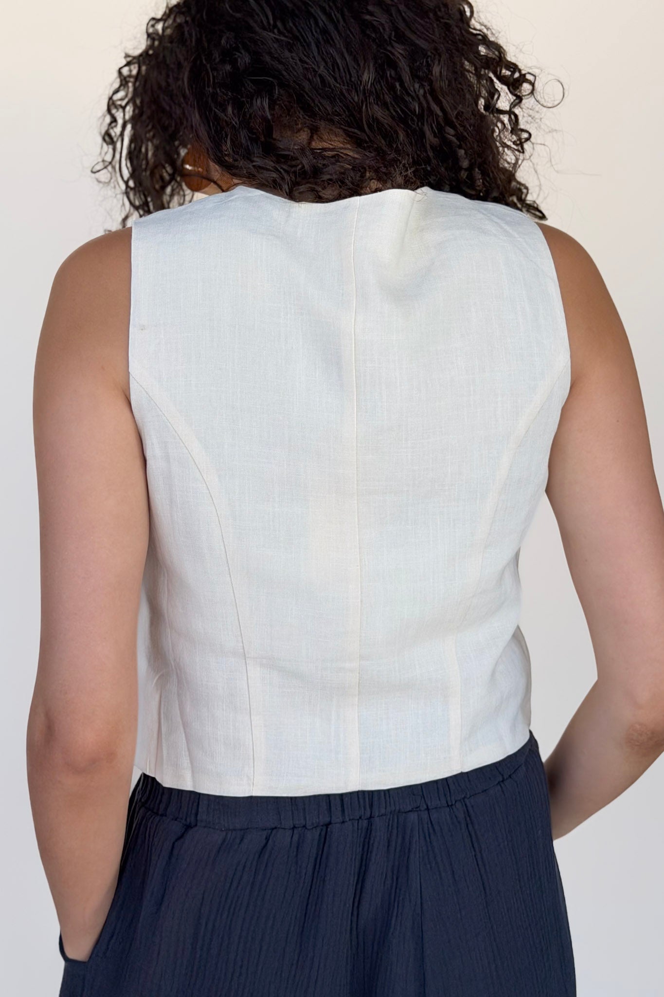 Bonnie Button Up Linen Vest