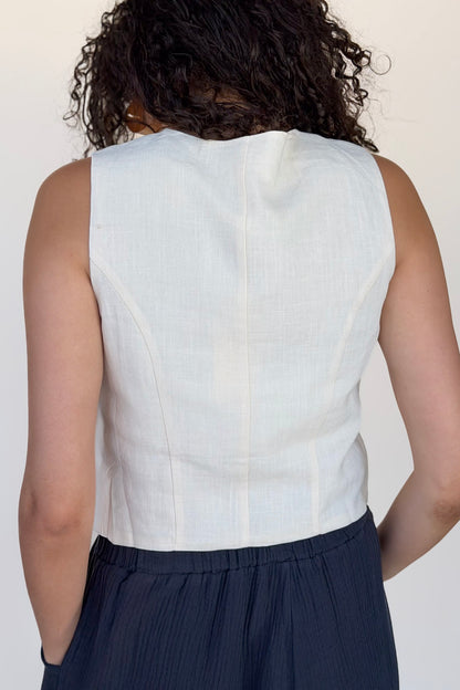 Bonnie Button Up Linen Vest
