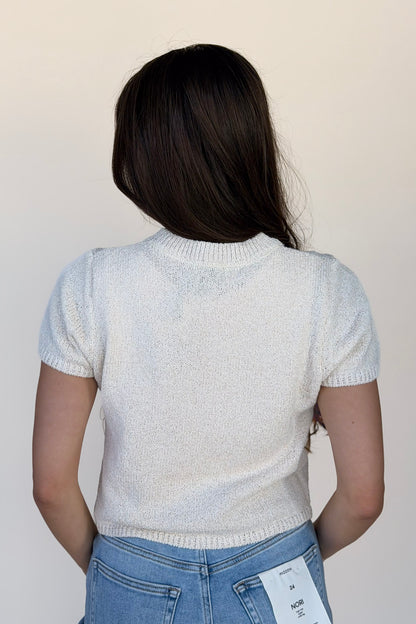 Evie Short Sleeve Button Up Sweater - more colors available