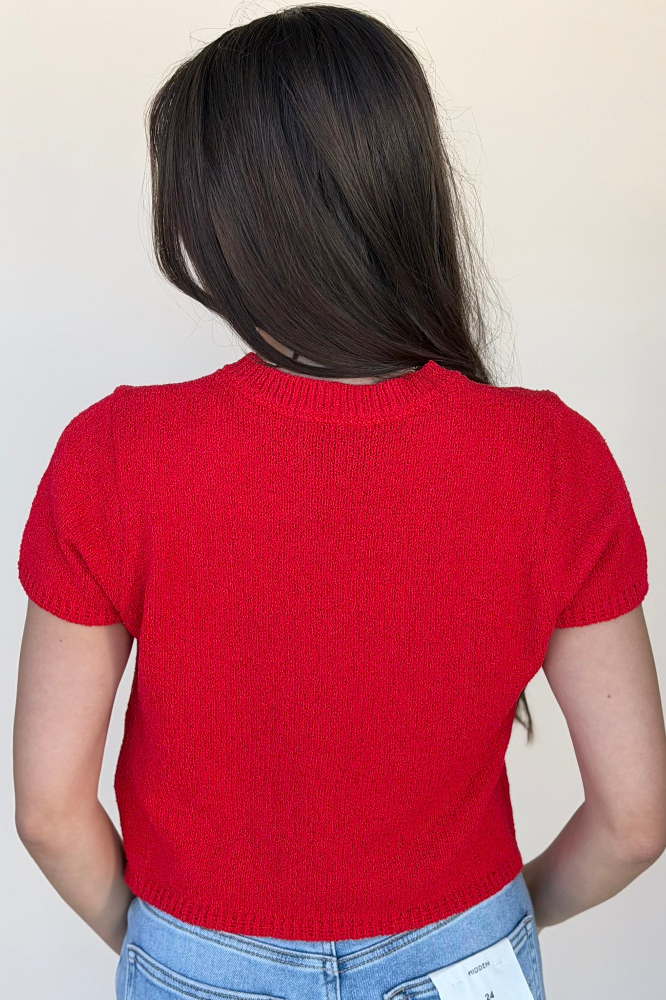 Evie Short Sleeve Button Up Sweater - more colors available