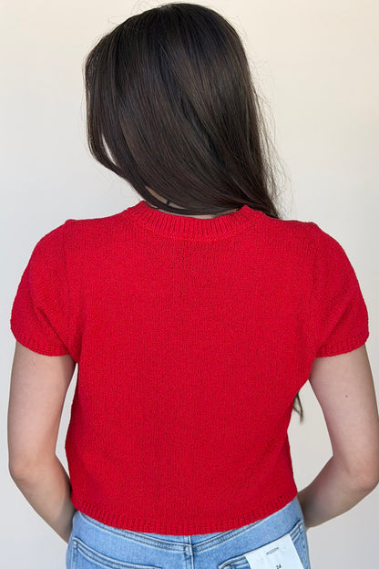 Evie Short Sleeve Button Up Sweater - more colors available