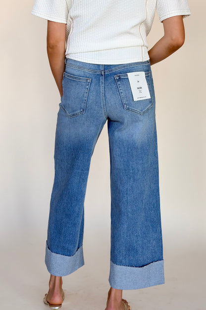 Hidden Cuff High Rise Wide Leg