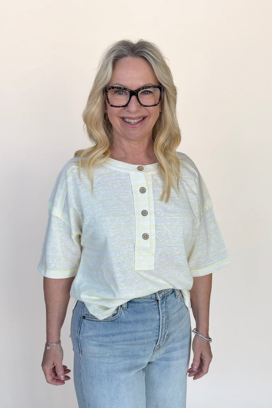 Clara Stripe Henley Top