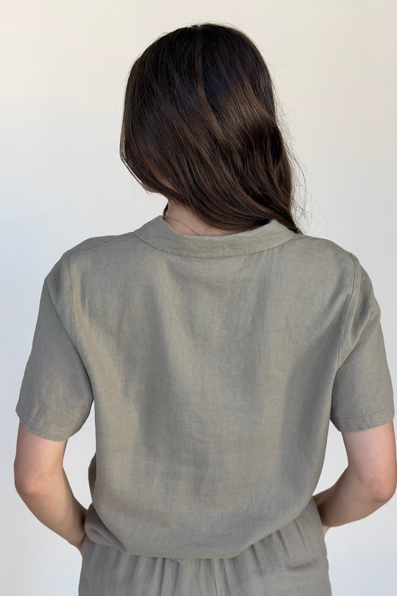 Brett Linen Tie Blouse