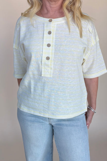 Clara Stripe Henley Top