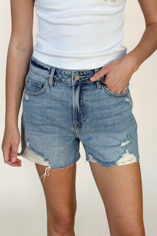 Hidden Distressed HIgh Rise Short