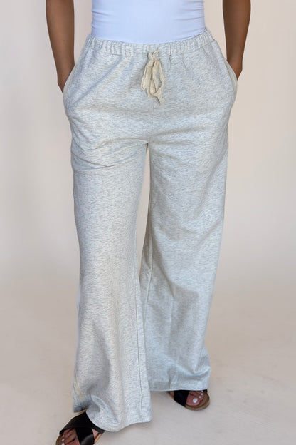 Lace Striped Terry Sweatpants
