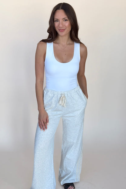 Lace Striped Terry Sweatpants