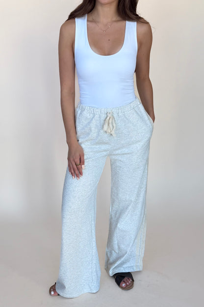Lace Striped Terry Sweatpants