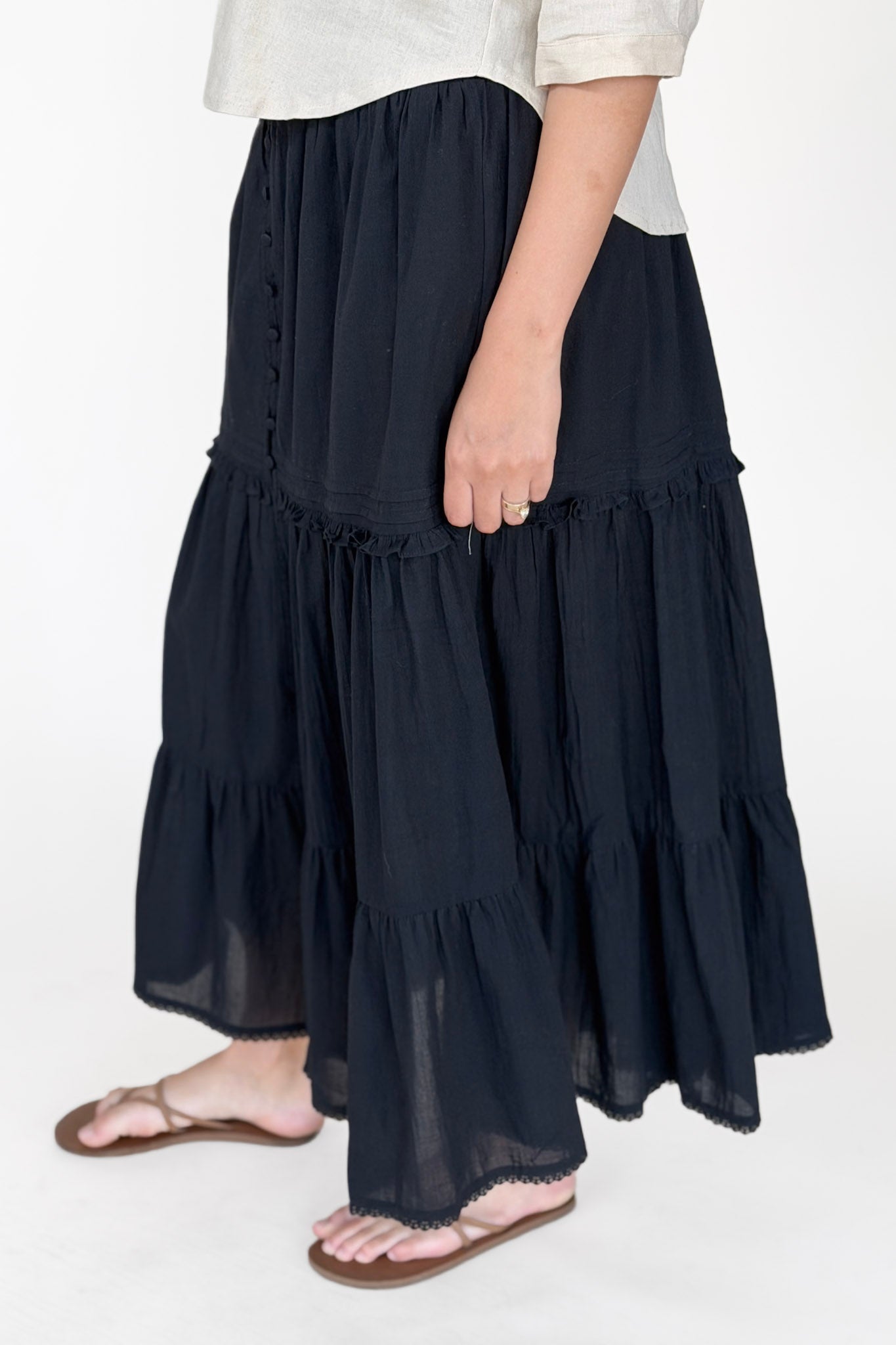 Lacey Ruffle Boho Skirt