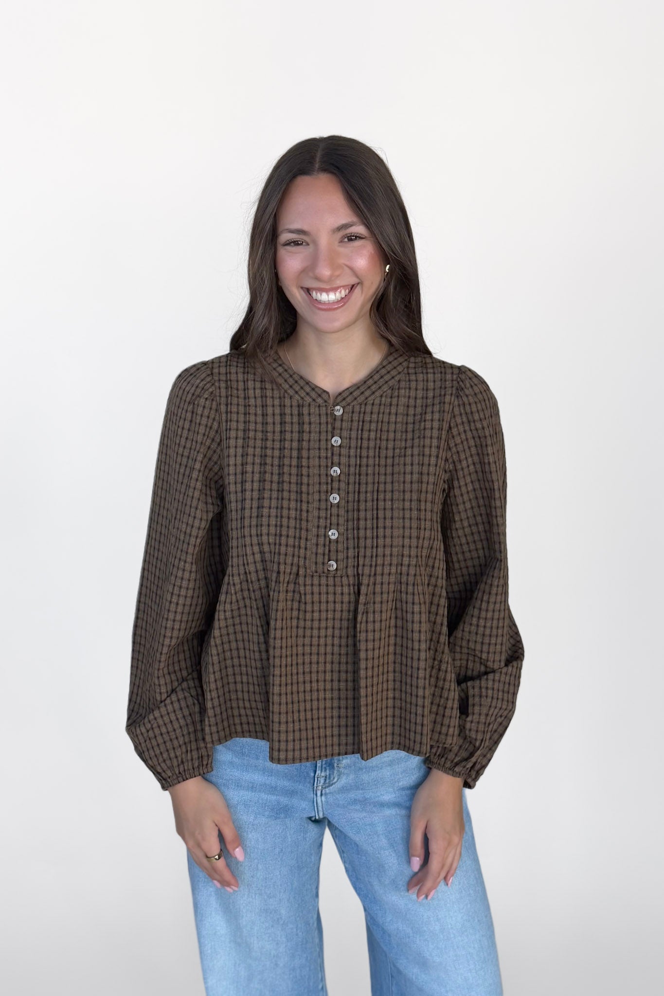 Melanie Plaid Blouse