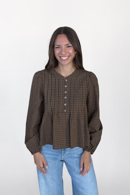 Melanie Plaid Blouse