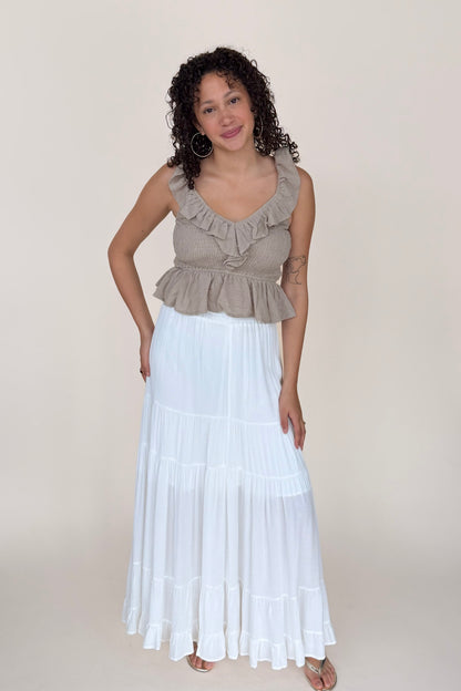 Sarah Gauze Ruffle Tank