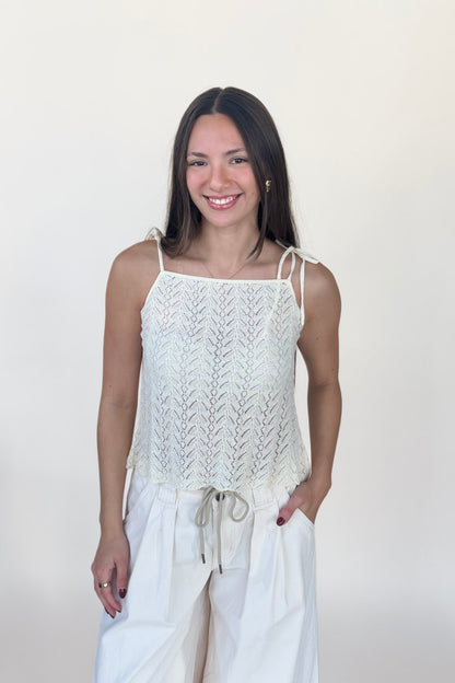 Pointelle Knit Cami Top