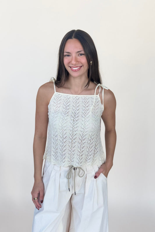 Pointelle Knit Cami Top
