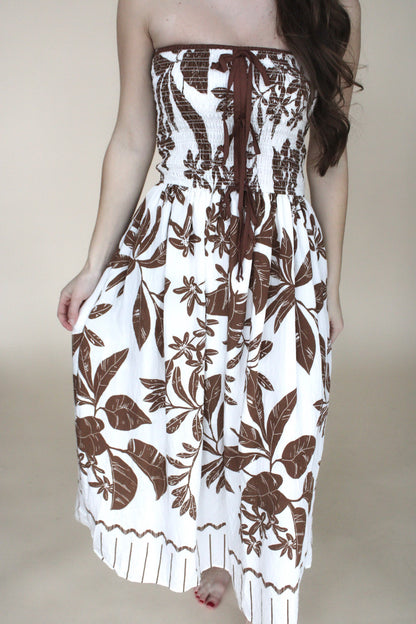 Tropical Strapless Vacay Dress