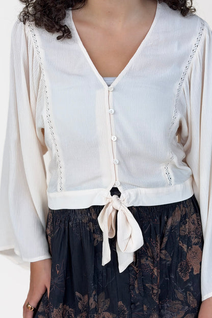 Brett V-Neck Button Down Blouse