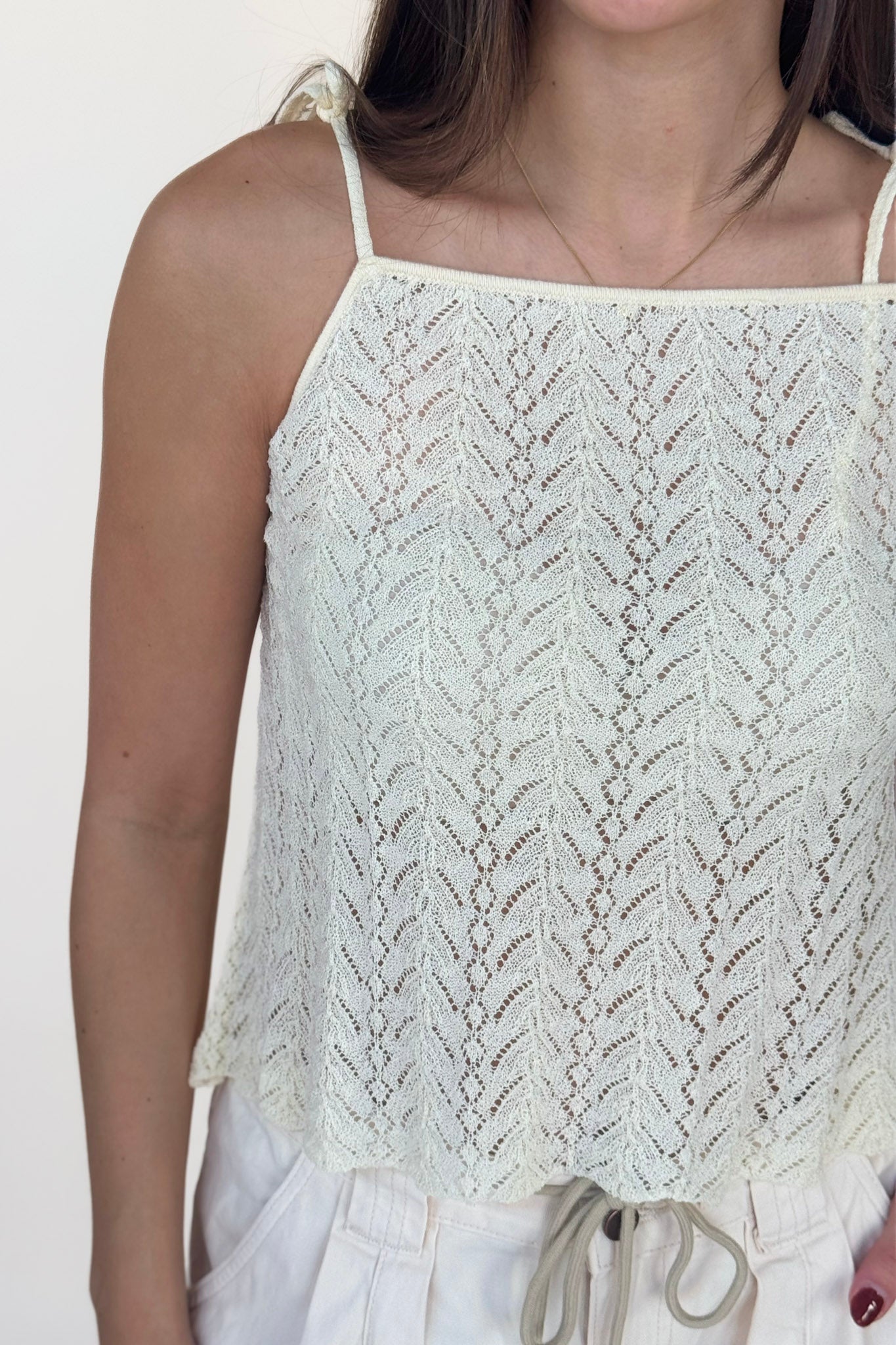 Pointelle Knit Cami Top