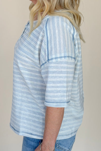 Aba Stripe Henley Top