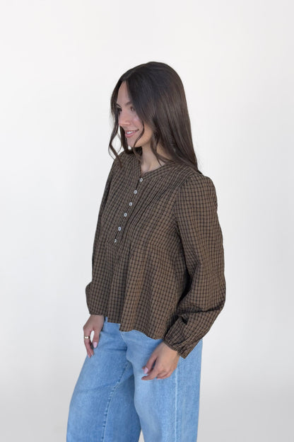 Melanie Plaid Blouse