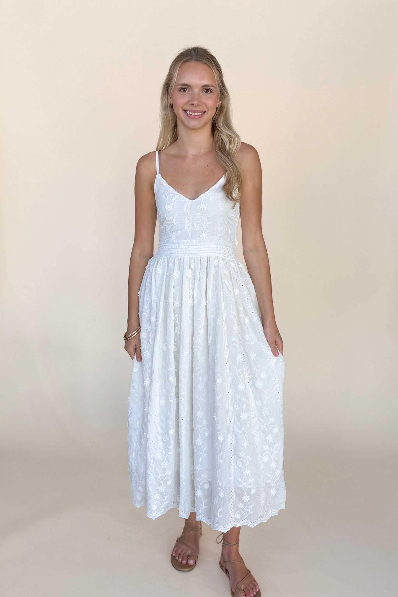 Dustyn Floral Detail Midi Dress