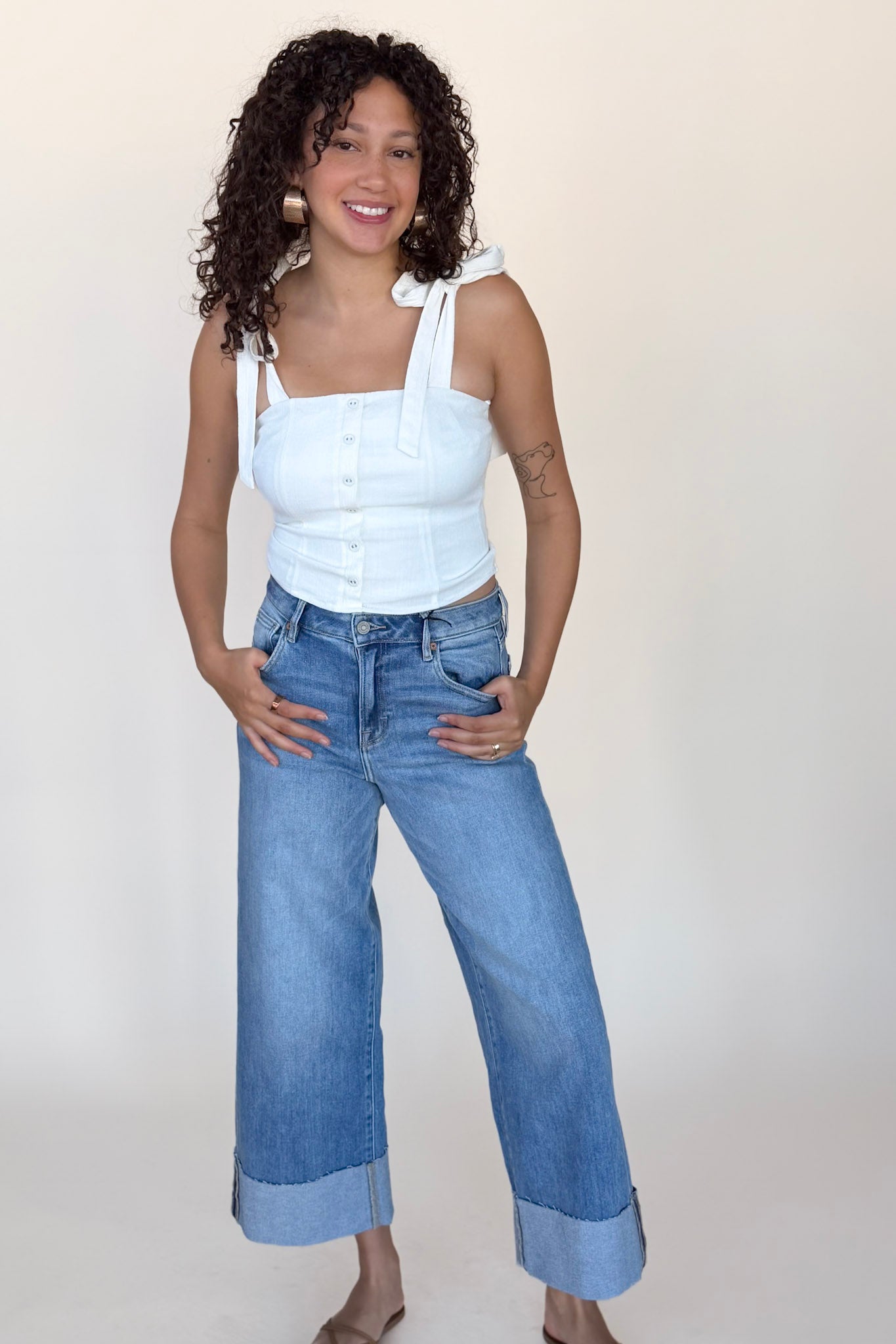 Carly Linen Button Down Top