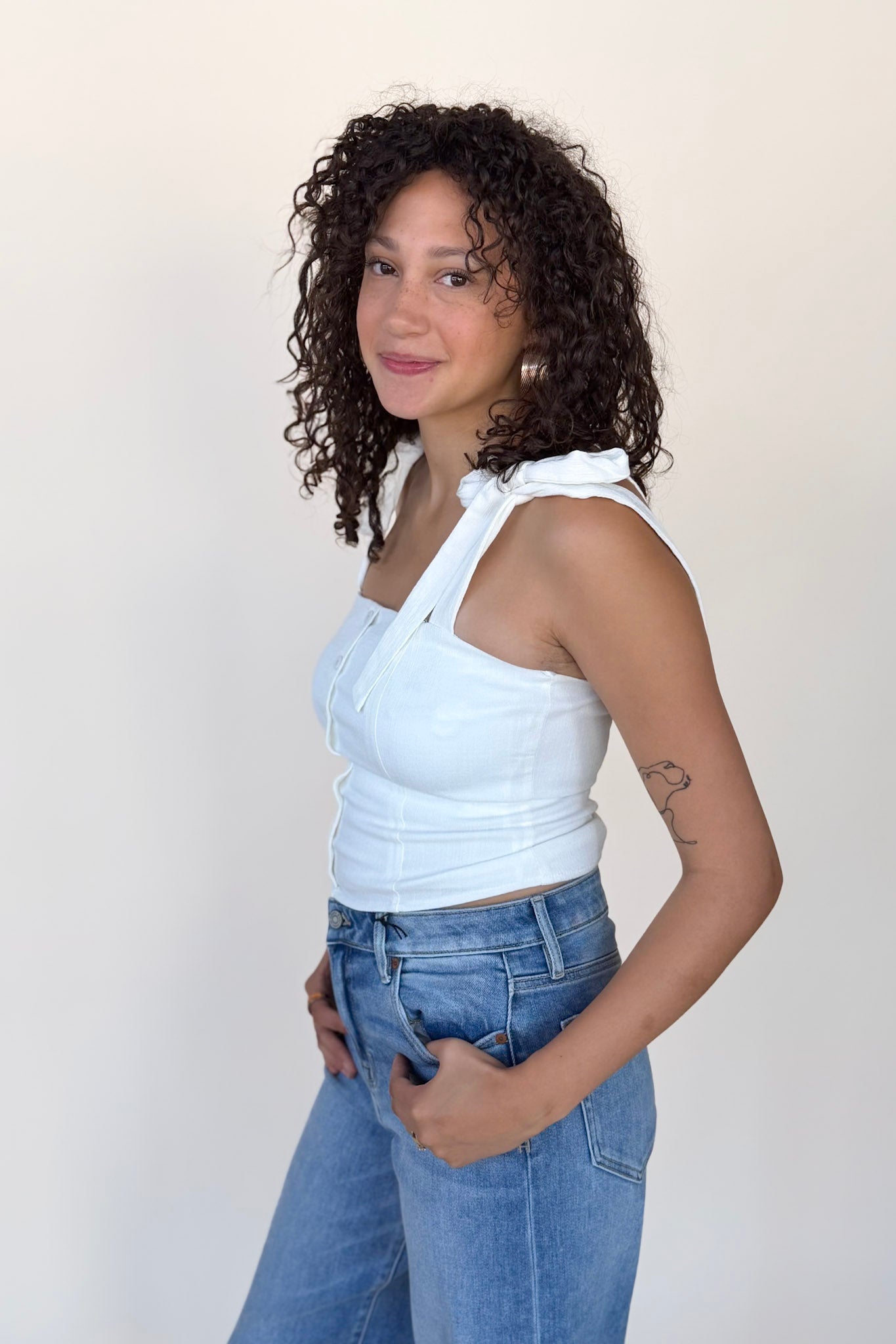 Carly Linen Button Down Top